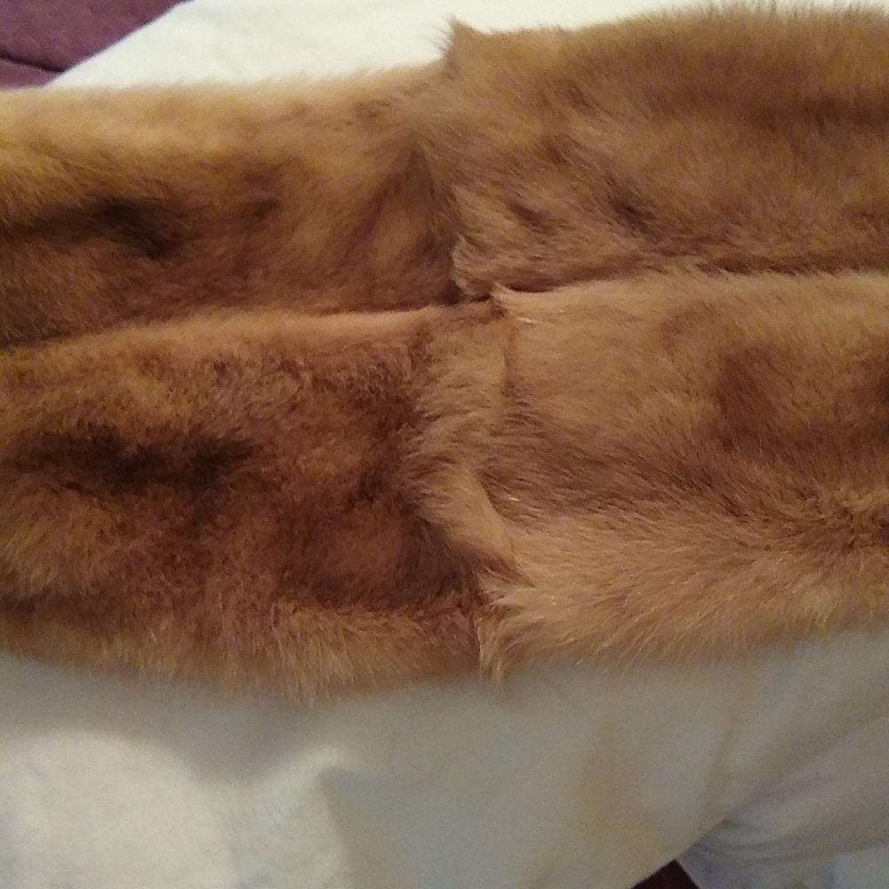 Mink fur Shoulder wrap cape blonde color Vintage Winter Vacation Colorado - Picture 9 of 9